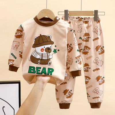Seturi de pijamale pentru fete, 100% bumbac, pijamale cu mâneci întregi pentru copii, pijamale pentru copii, pijamale pentru copii, pijamale cu desene animate pentru băieți DS39