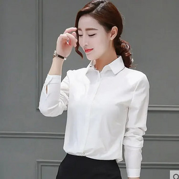 Блуза Дамска есенна зимна черна бяла риза за жени Blusas Mujer De Moda