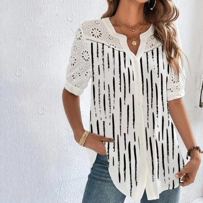 Moda Eleganta Camasa Lejera Femeie Moda Casual Femeie Camasa Vara Maneca Scurta Bluza Weekend