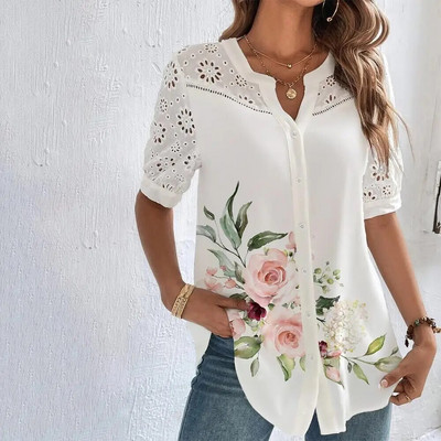 Moda Eleganta Camasa Lejera Femeie Moda Casual Femeie Camasa Vara Maneca Scurta Bluza Weekend