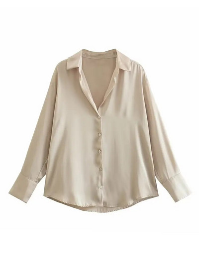 TRAF 2023 pentru femeie, toamnă, multicoloră, bluză de modă, vintage, cu mânecă lungă, cămașă largi de damă, top șic cu un singur piept, negru