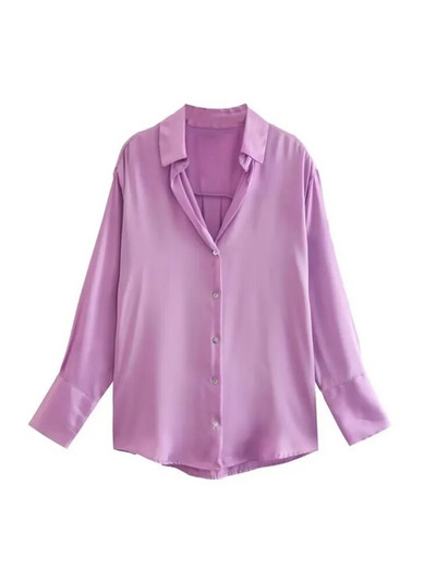 TRAF 2023 pentru femeie, toamnă, multicoloră, bluză de modă, vintage, cu mânecă lungă, cămașă largi de damă, top șic cu un singur piept, negru