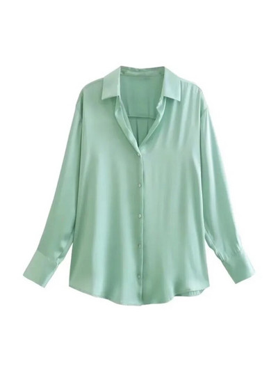 TRAF 2023 pentru femeie, toamnă, multicoloră, bluză de modă, vintage, cu mânecă lungă, cămașă largi de damă, top șic cu un singur piept, negru