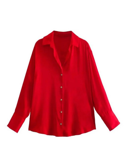 TRAF 2023 pentru femeie, toamnă, multicoloră, bluză de modă, vintage, cu mânecă lungă, cămașă largi de damă, top șic cu un singur piept, negru