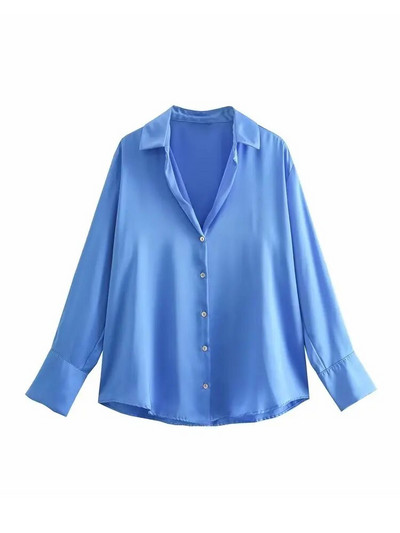 TRAF 2023 pentru femeie, toamnă, multicoloră, bluză de modă, vintage, cu mânecă lungă, cămașă largi de damă, top șic cu un singur piept, negru