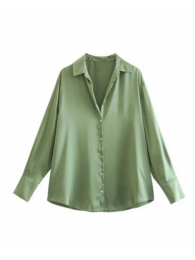 TRAF 2023 pentru femeie, toamnă, multicoloră, bluză de modă, vintage, cu mânecă lungă, cămașă largi de damă, top șic cu un singur piept, negru