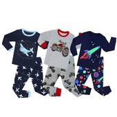 Mâneci lungi din bumbac cu animale din desene animate Băieți Copii Bebeluși Copii Seturi de pijamale Fată Pijamale Copii 2 3 4 5 6 7 8 ani