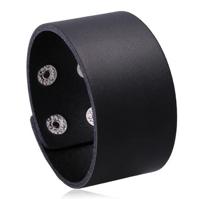 ZORCVENS Brățări din piele de culoare neagră maro de modă pentru bărbați Brățări punk de cuplu vintage pentru bărbați cadou bijuterii