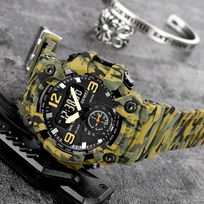 SKMEI 2023, ceasuri sportive noi pentru bărbați, impermeabile, ocazional, ceas cu cuarț pentru bărbați, ceasuri de mână electronice militare de lux cu LED-uri de marcă de top