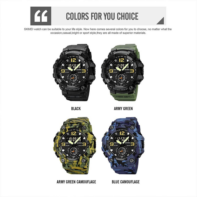 SKMEI 2023, ceasuri sportive noi pentru bărbați, impermeabile, ocazional, ceas cu cuarț pentru bărbați, ceasuri de mână electronice militare de lux cu LED-uri de marcă de top