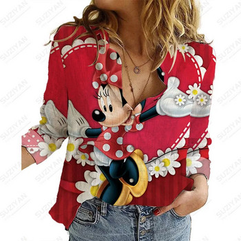 Φθινόπωρο 2022 μπλούζα με στάμπα Disney με λεπτό μανίκι, casual φόρεμα 2022 νέο σχέδιο Μπλούζα με στάμπα πέτο Mitch