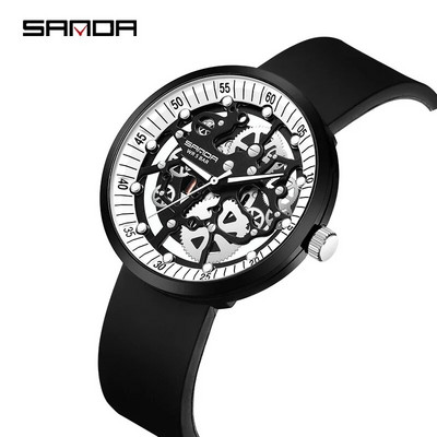 3215 vyriškas elektroninis kvarcinis laikrodis, silikoninė apyrankė, vėsi, tuščiavidurė nuimama 50 metrų vandeniui atspari madingi vyriški kvarciniai laikrodžiai