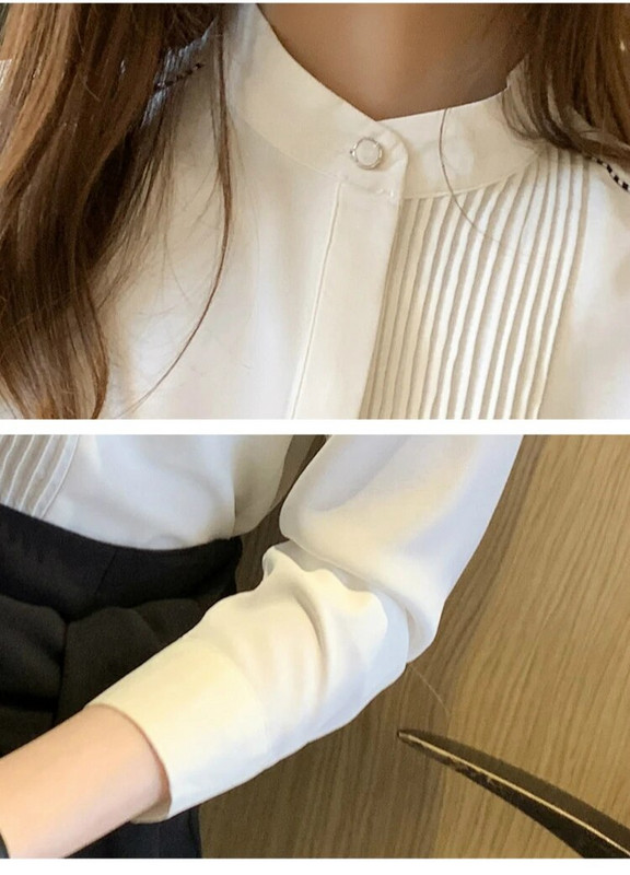 Bluza od šifona dugih rukava Gornji dio košulje Bluza Ženska bluza Mujer De Moda 2023 Uredska bluza sa samostojećim ovratnikom Ženska bluza Blusa E225