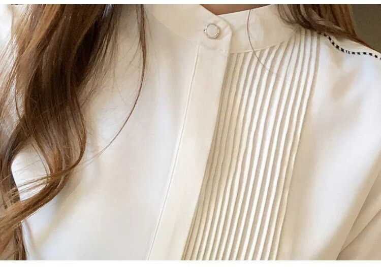 Bluza od šifona dugih rukava Gornji dio košulje Bluza Ženska bluza Mujer De Moda 2023 Uredska bluza sa samostojećim ovratnikom Ženska bluza Blusa E225
