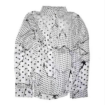 Μοντέρνα Streetwear Offce Γυναικείες μπλούζες Ζεστό τρυπάνι Διχτυωτό πουκάμισο σιφόν Μακρυμάνικο κουμπιά πέτο Γυναικεία μπλούζα μπλούζα Casual πουκάμισα