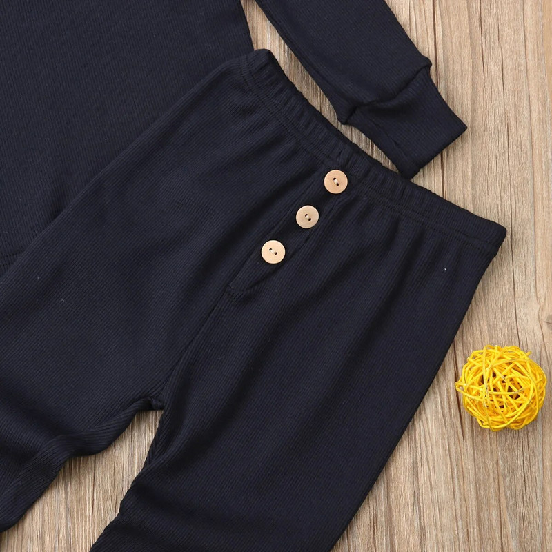 2 vnt. medvilniniai laisvalaikio mažyliai, kūdikiai, mergaitės, berniukai, miegui skirtų kostiumų rinkiniai, sportiniai kostiumai ilgomis rankovėmis, vienspalviai megztiniai viršutiniai ir kelnaičių komplektai pižamų rinkinys