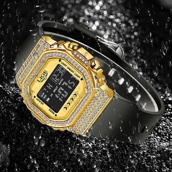 LIGE Електронен дисплей за време Мъжки часовници Топ марка Луксозен моден светещ кварцов ръчен часовник Водоустойчив мъжки часовник със силиконова каишка