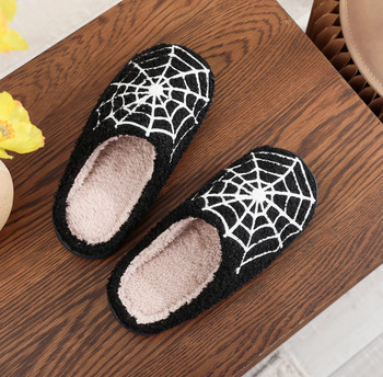 Halloween Funny Spider Web Slipper Ghost Scary Flat Indoor House παπούτσια για γυναίκες Ανδρικά απαλά βελούδινα άνετα δώρα τρόμου απόκριες