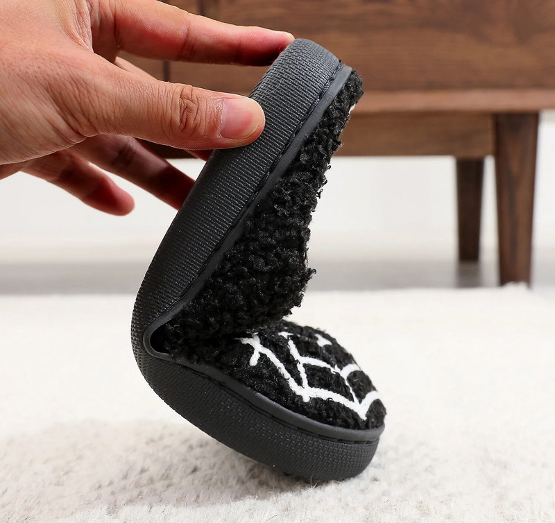 Papuci de păianjen amuzant de Halloween, fantomă, înfricoșător, pantofi de casă pentru interior, femei, bărbați, moale, plus, confortabil, groază, cadouri de Halloween