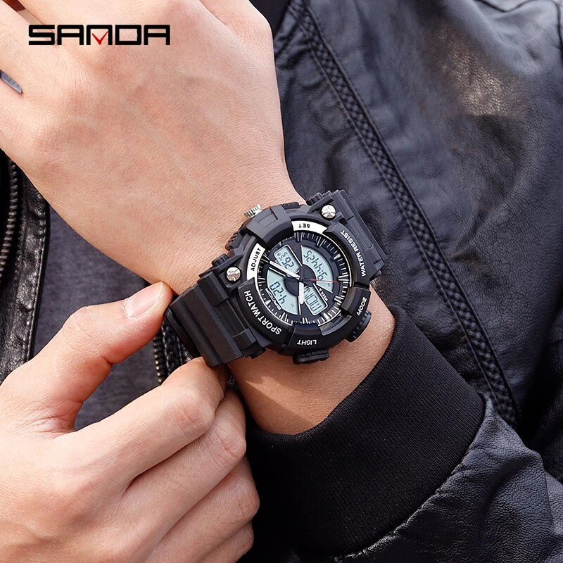 SANDA Ceasuri Sport Bărbați Moda S Shock Ceasuri Militare Impermeabile Ceasuri de mână electronice cu LED Ceasuri de mână Relogio Masculino 2022