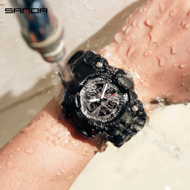 SANDA Ceasuri Sport Bărbați Moda S Shock Ceasuri Militare Impermeabile Ceasuri de mână electronice cu LED Ceasuri de mână Relogio Masculino 2022