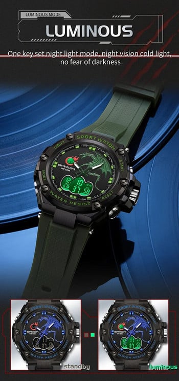 SANDA Ψηφιακό ρολόι LED Ανδρικό ρολόι χειρός Military Sport Quartz Κορυφαία μάρκα Πολυτελές χρονόμετρο αδιάβροχο ανδρικό ηλεκτρονικό ρολόι 3171