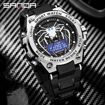 SANDA Цифров LED часовник Мъжки военен спортен кварцов ръчен часовник Топ марка луксозен хронометър Водоустойчив мъжки електронен часовник 3159