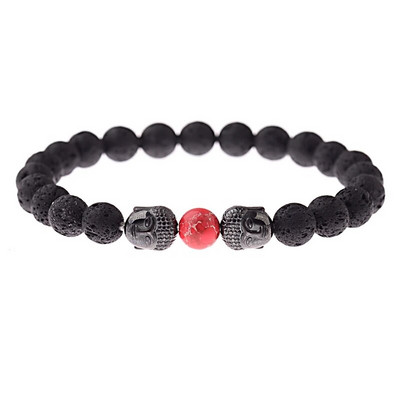 Brățară Buddha & Evil Eye Femei 8 mm elastică rotundă neagră strălucitoare Brățări Chakra din piatră bărbați Erkek Bileklik Homme