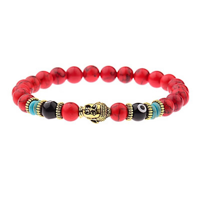 Brățară Buddha & Evil Eye Femei 8 mm elastică rotundă neagră strălucitoare Brățări Chakra din piatră bărbați Erkek Bileklik Homme