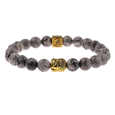 Brățară Buddha & Evil Eye Femei 8 mm elastică rotundă neagră strălucitoare Brățări Chakra din piatră bărbați Erkek Bileklik Homme