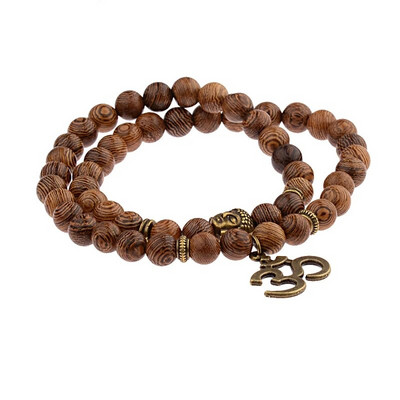 Brățară retro cu mărgele Buddha cu farmec Brățări cu chakre din piatră naturală neagră Brățară Erkek Bileklik Homme AB226