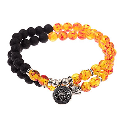 Brățară retro cu mărgele Buddha cu farmec Brățări cu chakre din piatră naturală neagră Brățară Erkek Bileklik Homme AB226