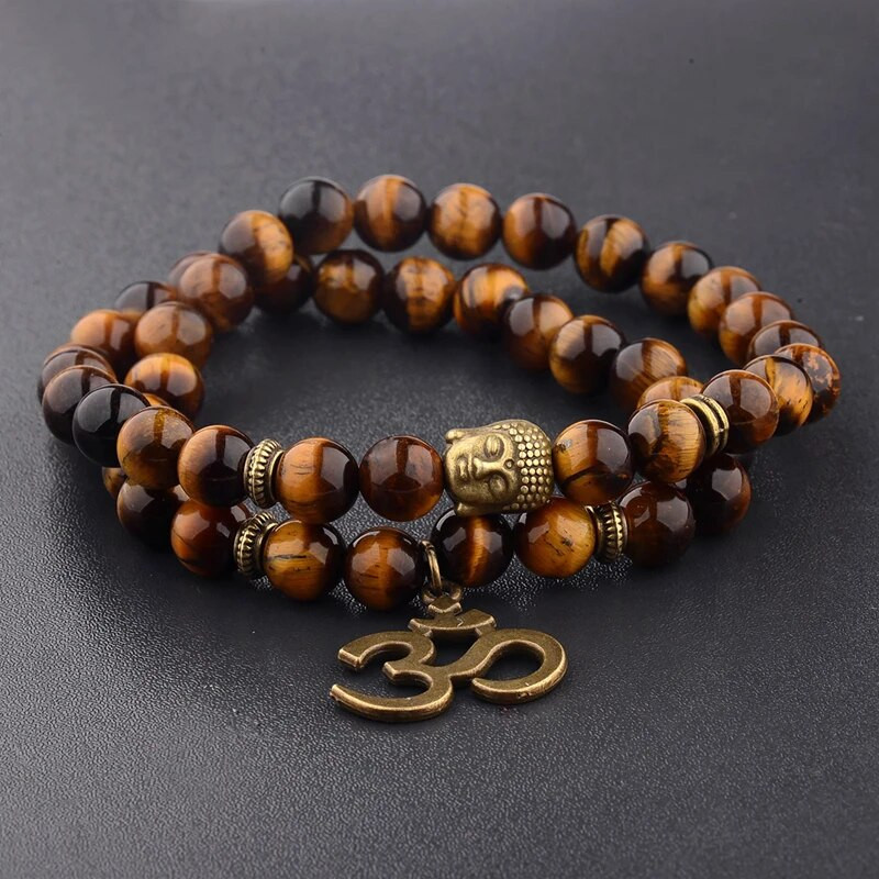Charm Retro Buddha Bead Käevõru Meeste Must Looduslikust Kivist Chakra Käevõrud Erkek Bileklik Käevõru Homme AB226