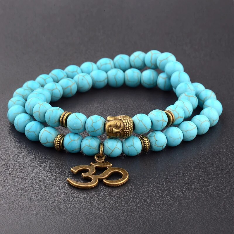 Charm Retro Buddha Bead Käevõru Meeste Must Looduslikust Kivist Chakra Käevõrud Erkek Bileklik Käevõru Homme AB226