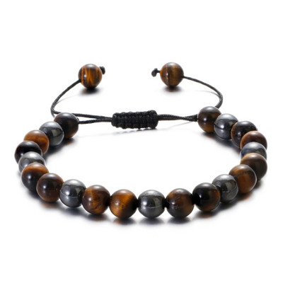 Brățară cu 7 chakre Bărbați Femei Pietra hematită naturală Bijuterii vindecătoare Mandala Yoga Brățară meditație Cadou