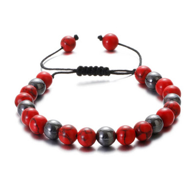 Brățară cu 7 chakre Bărbați Femei Pietra hematită naturală Bijuterii vindecătoare Mandala Yoga Brățară meditație Cadou