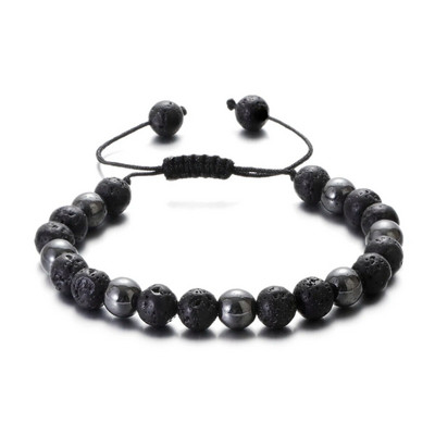 Brățară cu 7 chakre Bărbați Femei Pietra hematită naturală Bijuterii vindecătoare Mandala Yoga Brățară meditație Cadou