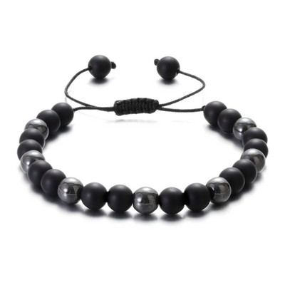 Brățară cu 7 chakre Bărbați Femei Pietra hematită naturală Bijuterii vindecătoare Mandala Yoga Brățară meditație Cadou