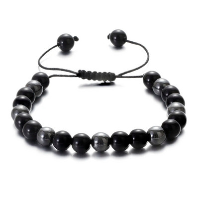 Brățară cu 7 chakre Bărbați Femei Pietra hematită naturală Bijuterii vindecătoare Mandala Yoga Brățară meditație Cadou