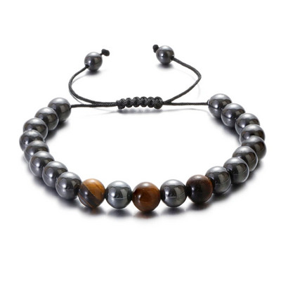 Brățară cu 7 chakre Bărbați Femei Pietra hematită naturală Bijuterii vindecătoare Mandala Yoga Brățară meditație Cadou