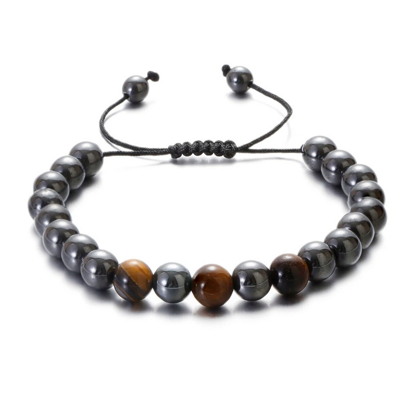 Brățară cu 7 chakre Bărbați Femei Pietra hematită naturală Bijuterii vindecătoare Mandala Yoga Brățară meditație Cadou