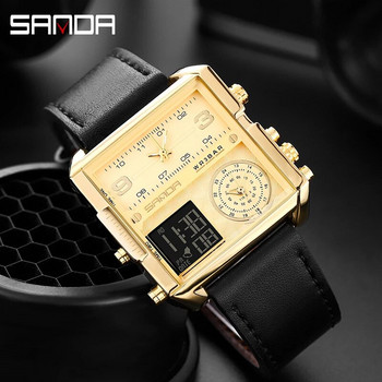 SANDA Цифров LED часовник Мъжки военен спортен кварцов ръчен часовник Топ марка луксозен хронометър Водоустойчив мъжки електронен часовник 6023