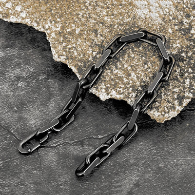 MKENDN Vintage Oxidized Chain Link Мъжка гривна Пънк Рок Неръждаема стомана Мотоциклет Biker Гривни Мъжка гривна Бижута Подарък