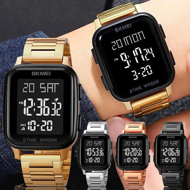 Vyriškas elektroninis sportinis laikrodis vyrams LED šviesus daugiafunkcis lauko alpinizmo didelio ekrano elektroninis laikrodis