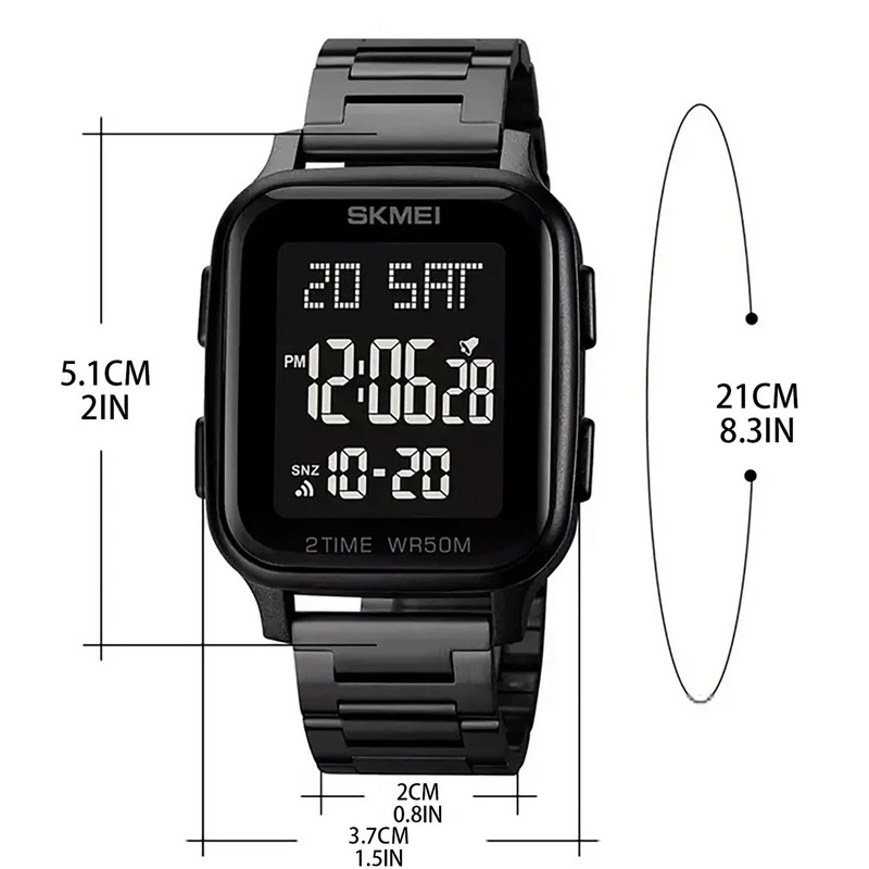 Vyriškas elektroninis sportinis laikrodis vyrams LED šviesus daugiafunkcis lauko alpinizmo didelio ekrano elektroninis laikrodis