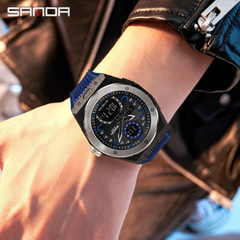 Ανδρικό ρολόι SANDA Sport Fashion Ρολόι Quartz 2Time Waterproof Military Electronic LED Wristwatch for Ανδρικό Ρολόι Reloj Hombre