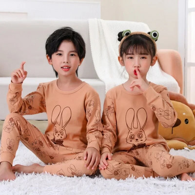 Pijamale de Crăciun pentru copii Set de îmbrăcăminte de iarnă pentru băieți, fete, topuri cu gâtul în formă de O + pantaloni lungi, pijamale pentru copii, pijamale din desene animate pentru copii