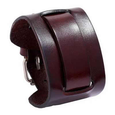 LETAPI New Fashion Punk Vintage Bratara larga din piele naturala pentru barbati maro negru bijuterii late din piele pulsera hombre