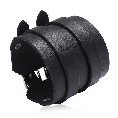 LETAPI New Fashion Punk Vintage Bratara larga din piele naturala pentru barbati maro negru bijuterii late din piele pulsera hombre