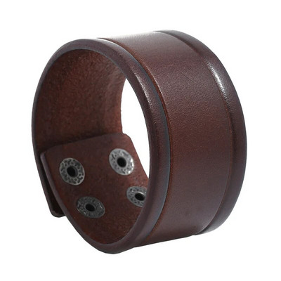 LETAPI New Fashion Punk Vintage Bratara larga din piele naturala pentru barbati maro negru bijuterii late din piele pulsera hombre